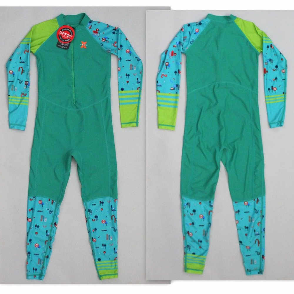 UPF 50+ Kids 1 Piece Rash Guard Kids XXLSwim Suit Long Sleeve Long Pant NEW